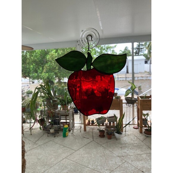 Apple Window Decorations Treatment Fuzed & Stained Glass Apples Pick your fave - Picture 3 of 7